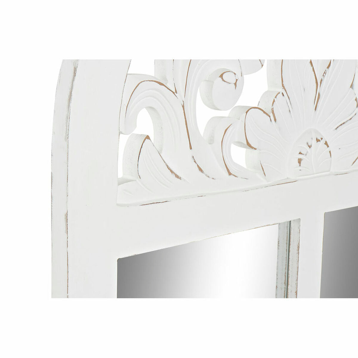 Wandspiegel Dkd Home Decor Kristal Ramen Wit Hout Mdf (81 X 2,5 X 162,5 Cm)