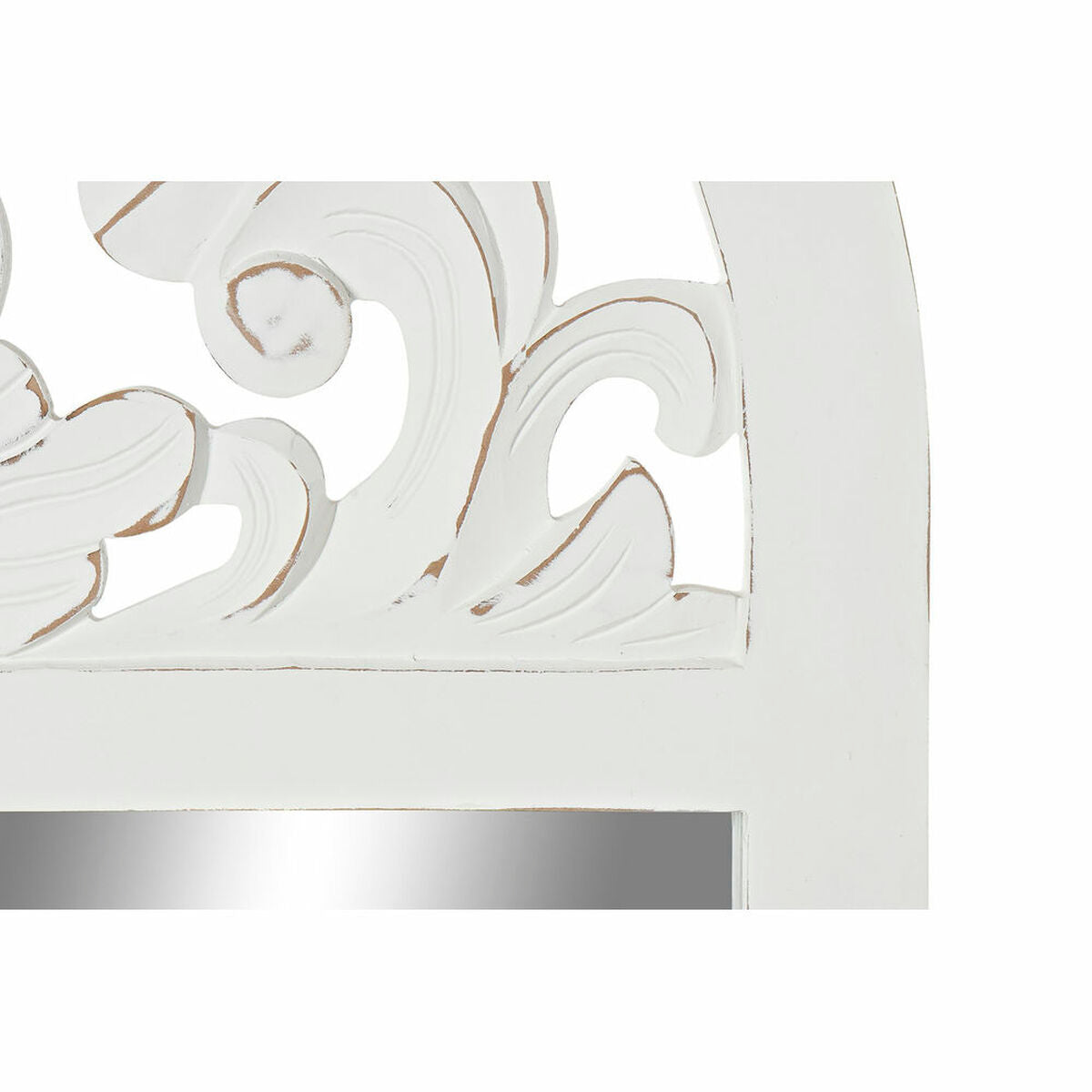 Wandspiegel Dkd Home Decor Kristal Ramen Wit Hout Mdf (81 X 2,5 X 162,5 Cm)