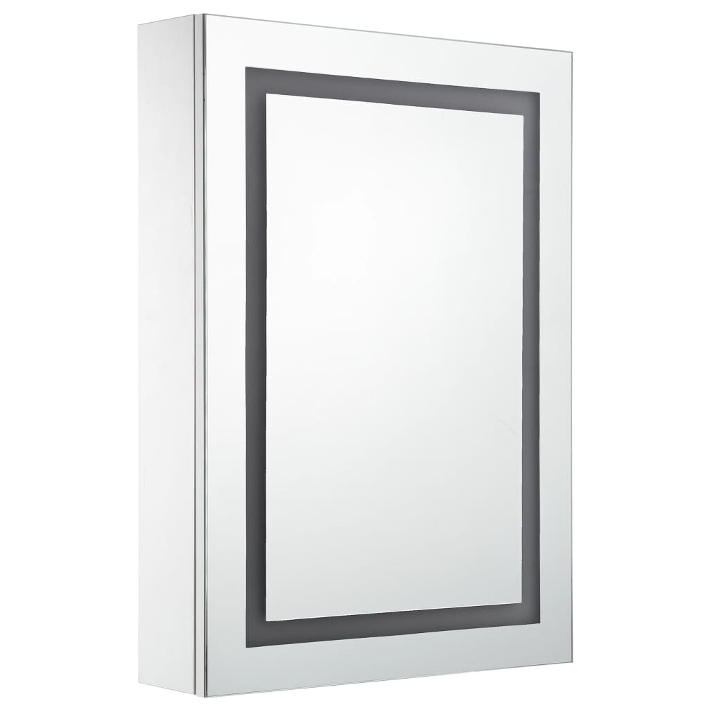 LED-wandspiegelkast - Wit en Zilver - 50x13x70 cm - Stijlvol en Functioneel