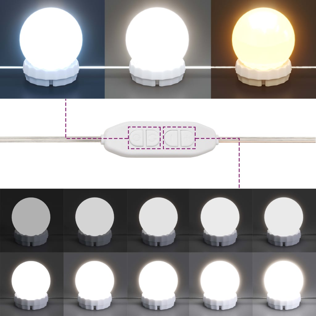 Spiegelkast Met Led-Verlichting 76X15X55 Cm Grijs Sonoma Eiken