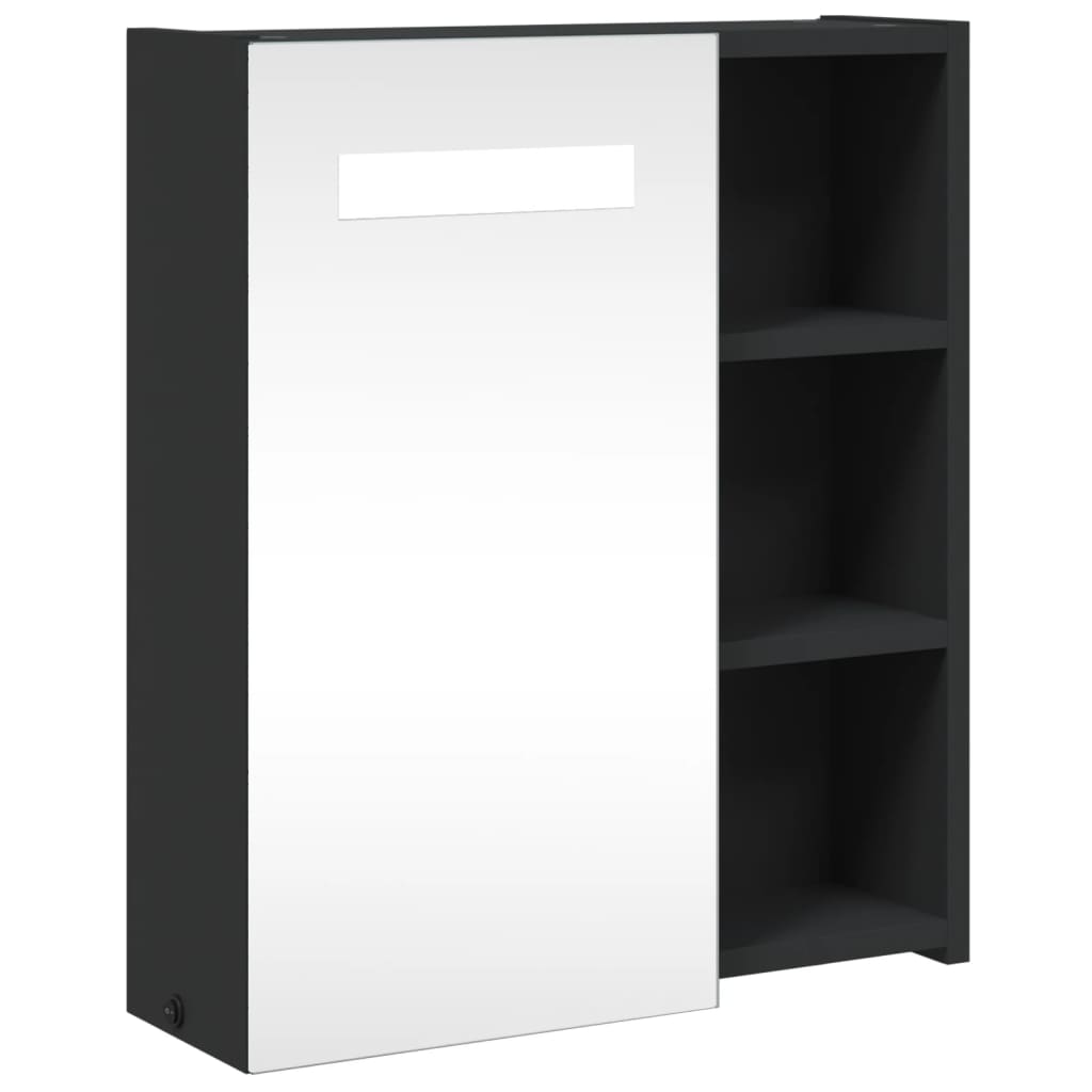 Badkamerkast Met Spiegel En Led 45 x 13 x 52 cm Zwart