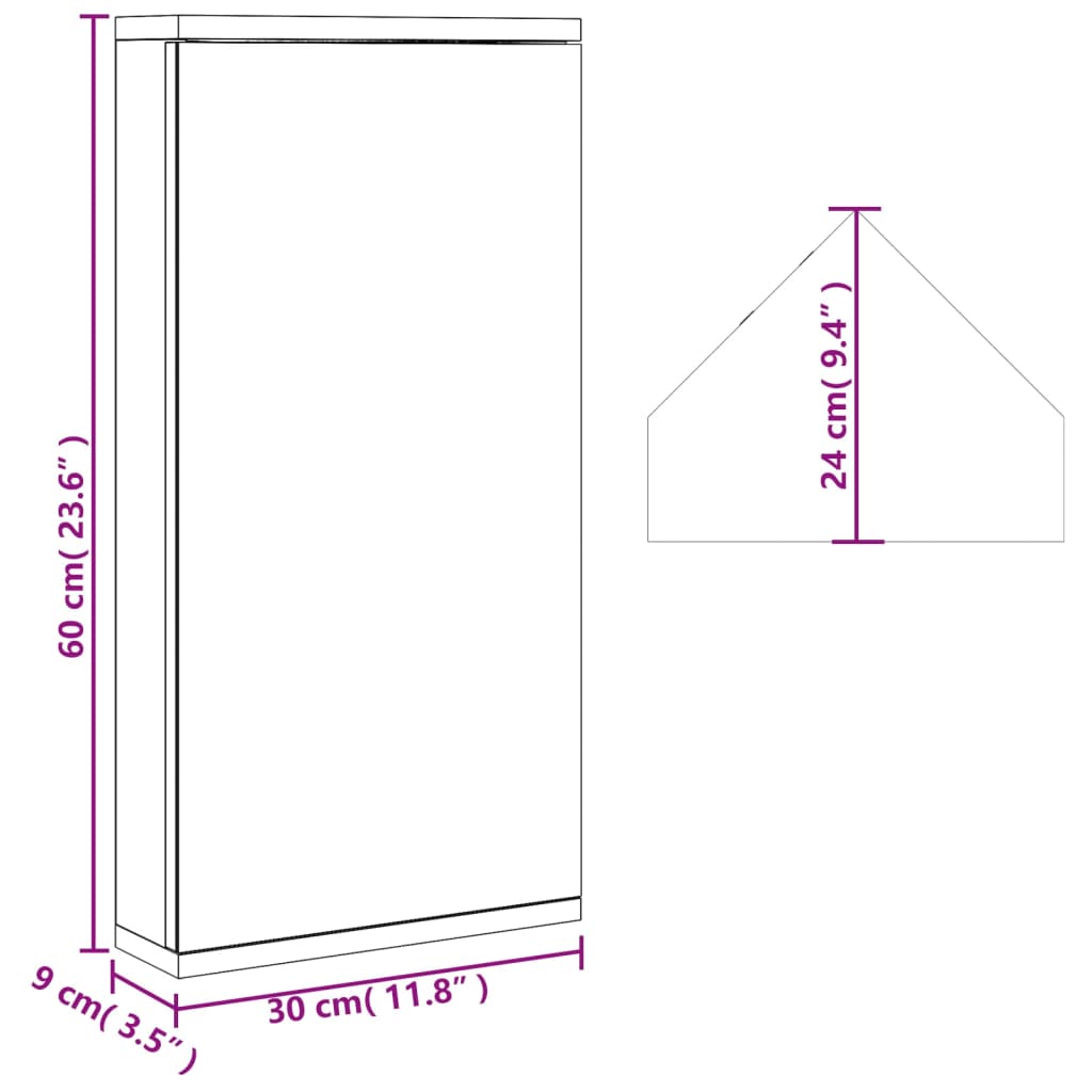 Badkamerkast Met Spiegel 30X24X60 Cm Grijs