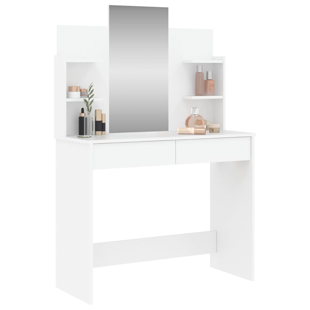 Kaptafel Met Spiegel 96X39X42 Cm Wit