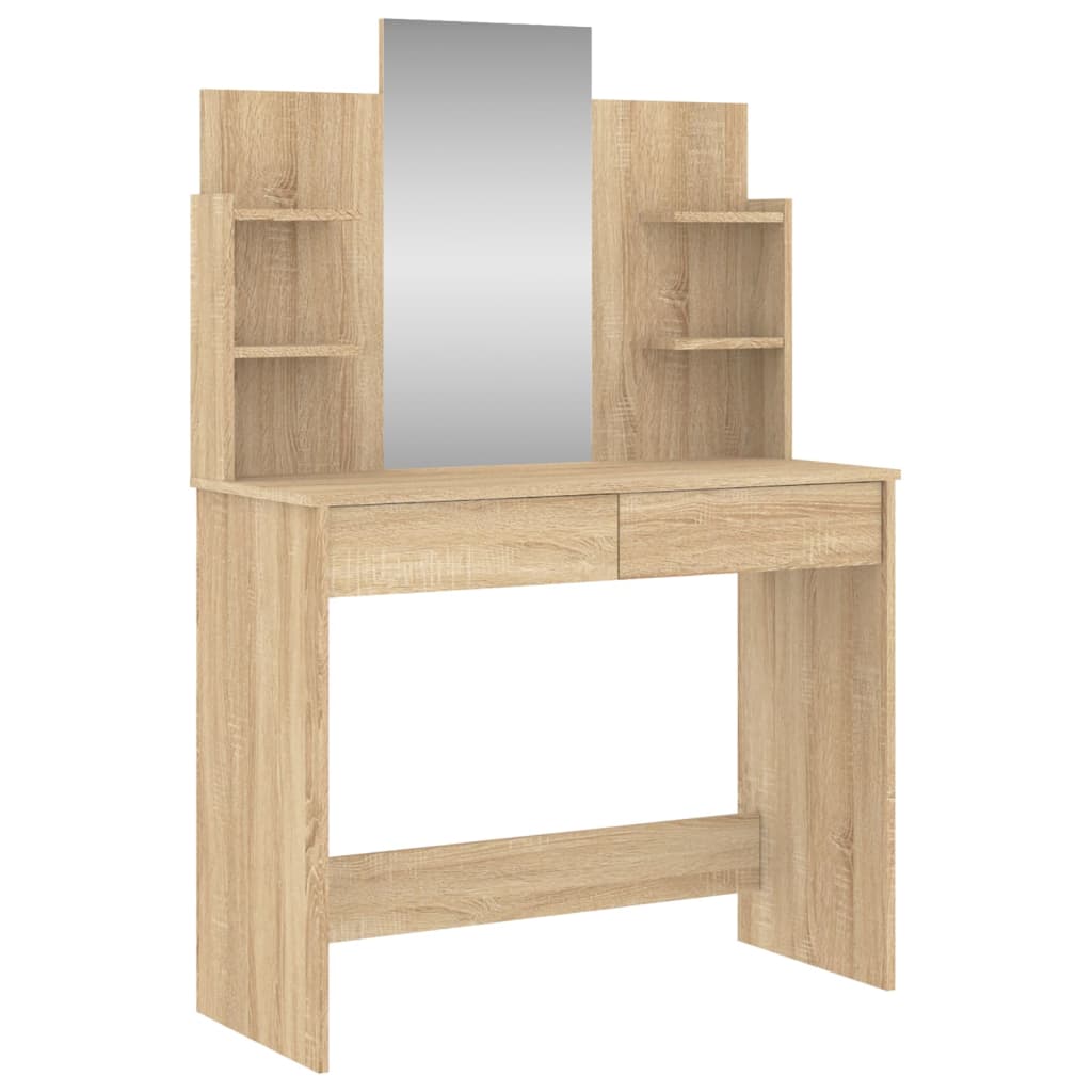 Kaptafel Met Spiegel 96X39X42 Cm Kleurig Sonoma eiken