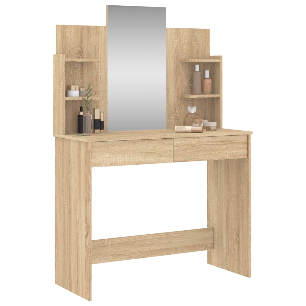 Kaptafel Met Spiegel 96X39X42 Cm Kleurig Sonoma eiken