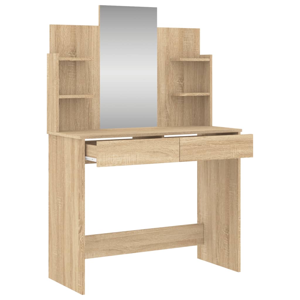 Kaptafel Met Spiegel 96X39X42 Cm Kleurig Sonoma eiken