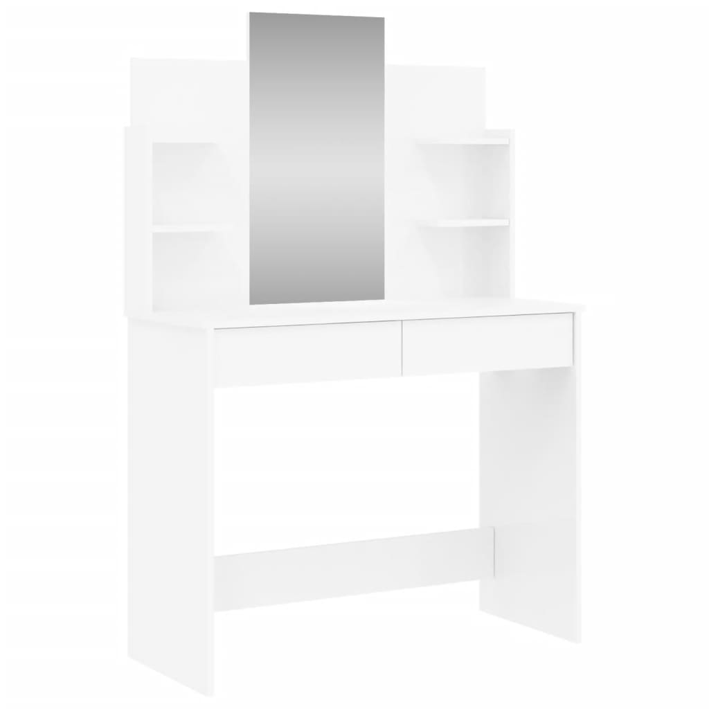 Kaptafel Met Spiegel 96X39X42 Cm Hoogglans wit