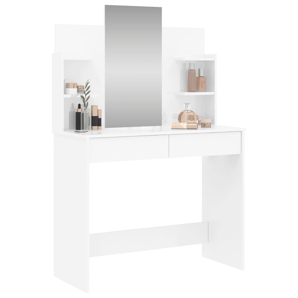 Kaptafel Met Spiegel 96X39X42 Cm Hoogglans wit