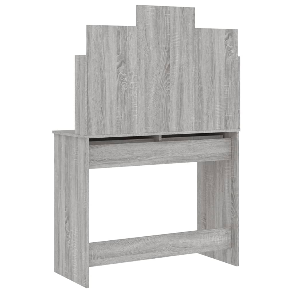 Kaptafel Met Spiegel 96X39X42 Cm Eikenkleurig Grijs sonoma