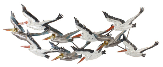 A Lot Of Pelicans - 125X47 Cm