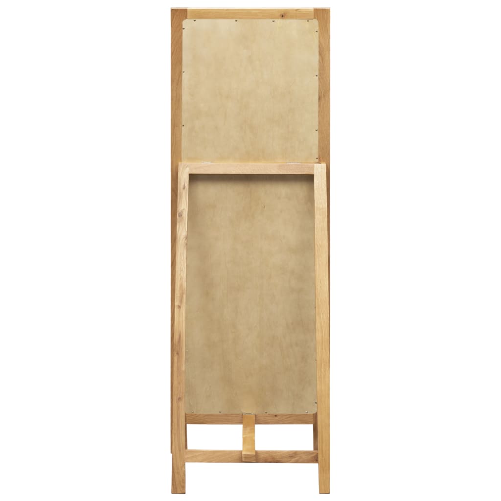 Vrijstaande Houten Spiegel 48 x 46,5 x 150 cm | Unieke Retro Charme | Massief Eikenhout | Veelzijdig Decoratief"