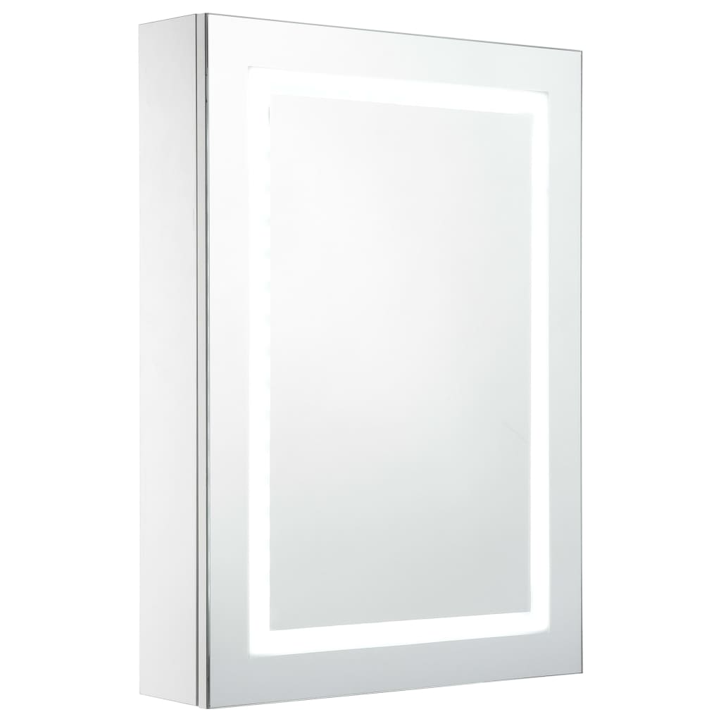 LED-wandspiegelkast - Wit en Zilver - 50x13x70 cm - Stijlvol en Functioneel