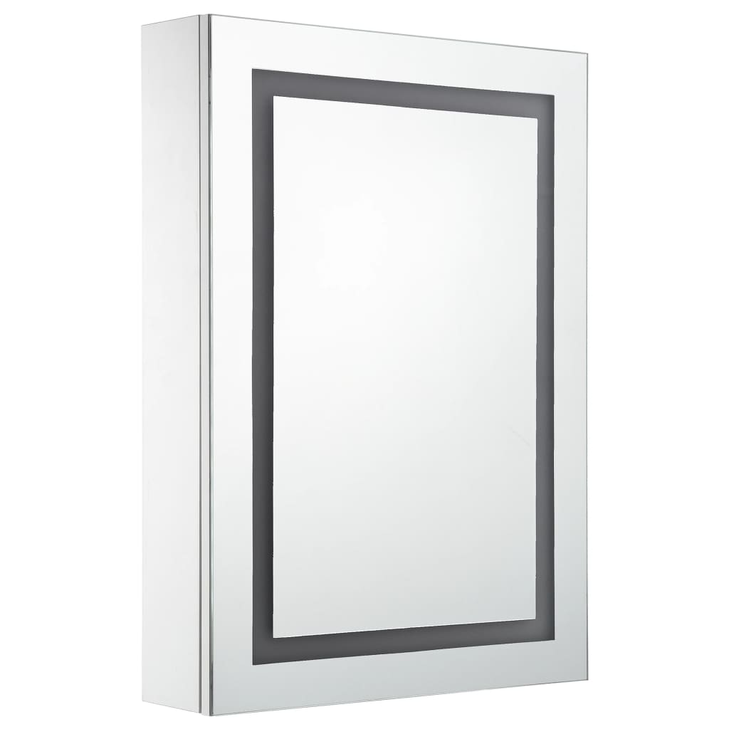 LED-wandspiegelkast - Wit en Zilver - 50x13x70 cm - Stijlvol en Functioneel