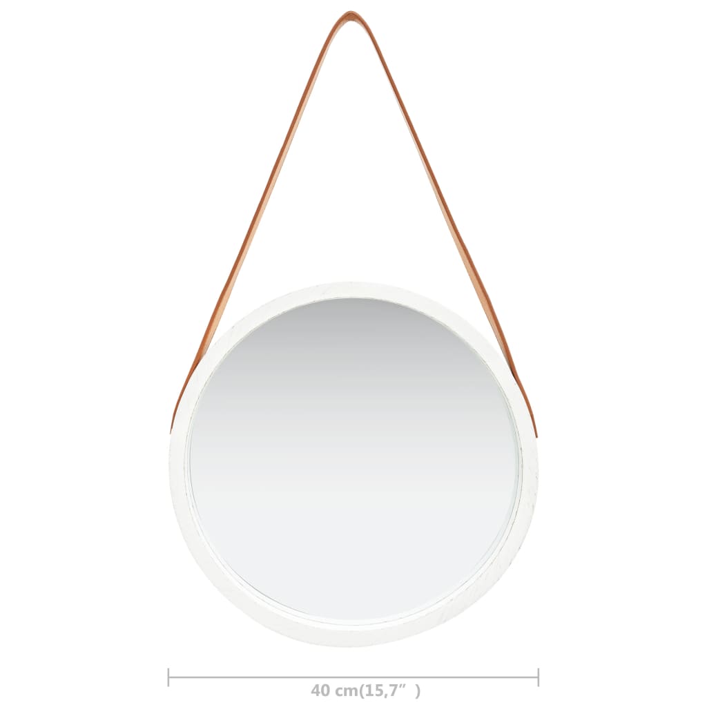 Wandspiegel Met Band 40 Cm Wit