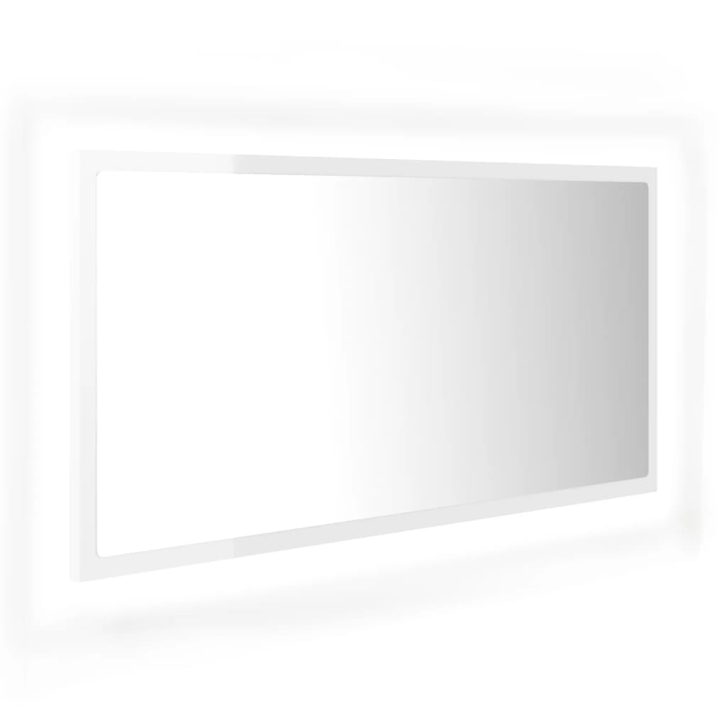 Badkamerspiegel Led 90X8,5X37 Cm Spaanplaat Hoogglans Wit