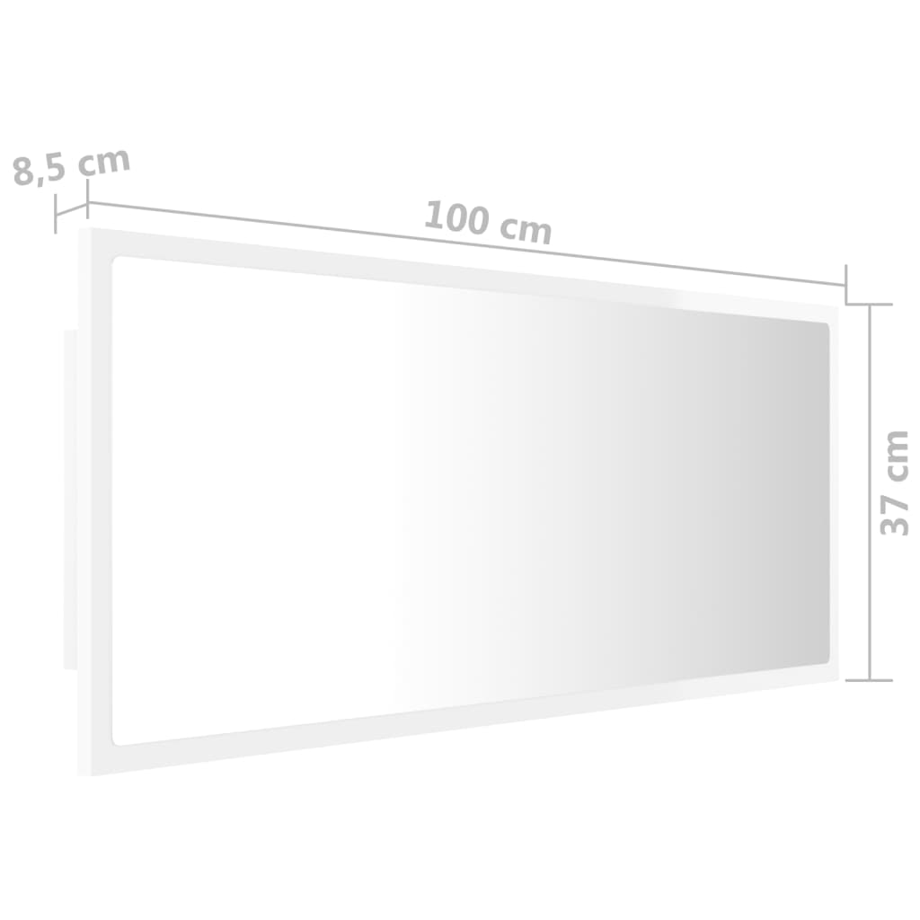 Badkamerspiegel Led 100X8,5X37 Cm Spaanplaat Hoogglans Wit