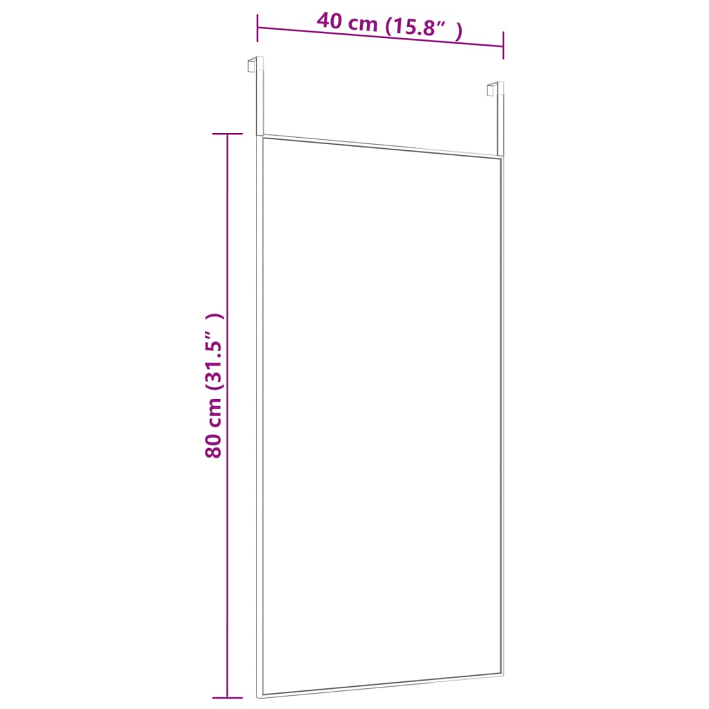 Deurspiegel 40X80 Cm Glas En Aluminium Goudkleurig