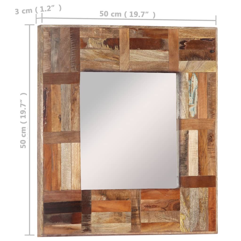 Wandspiegel 50X50 Cm Massief Gerecycled Hout